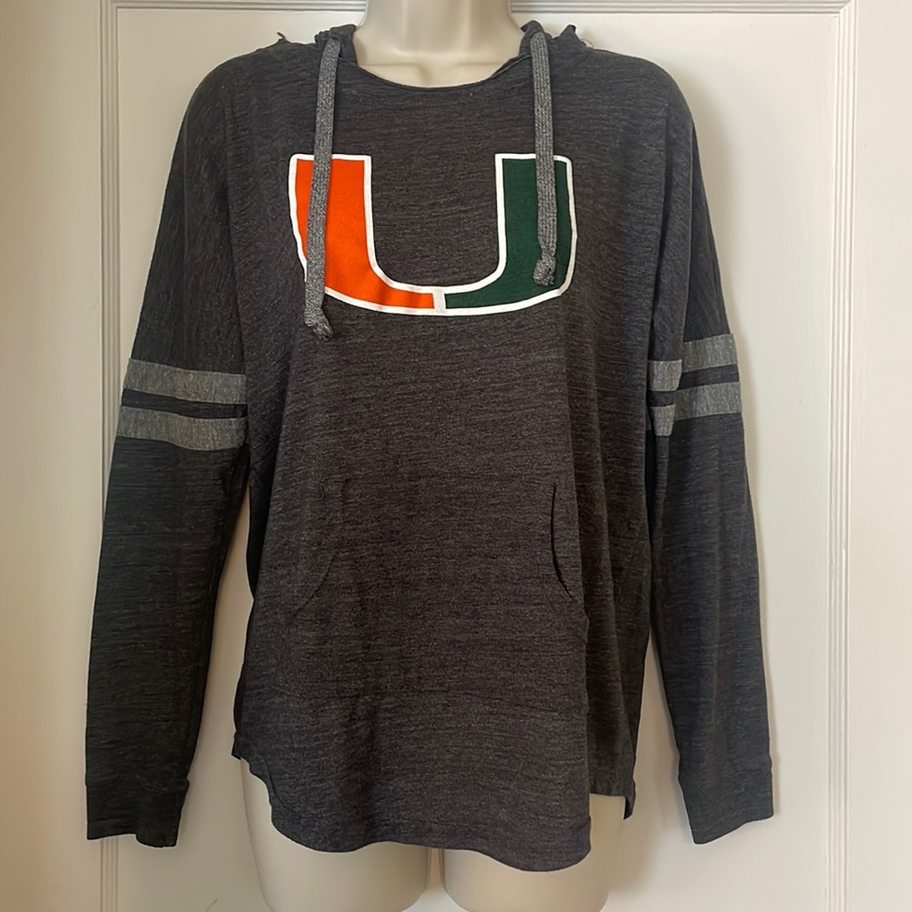 Miami Hurricanes Ouray Sportswear Women's Hooded Low Key Pullover Size Small